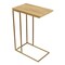 C-Shaped End Table Gold Iron Frame Faux Marble Top 24-Inch Modern Side Table